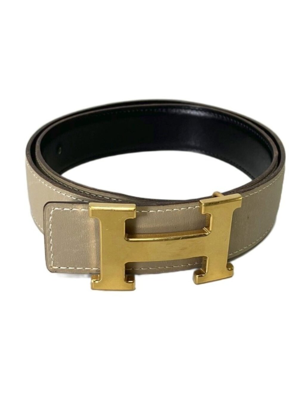 Hermes H Constance Belt Leather 75 Beige
